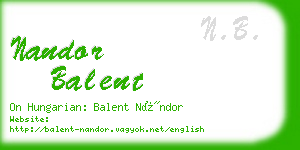 nandor balent business card